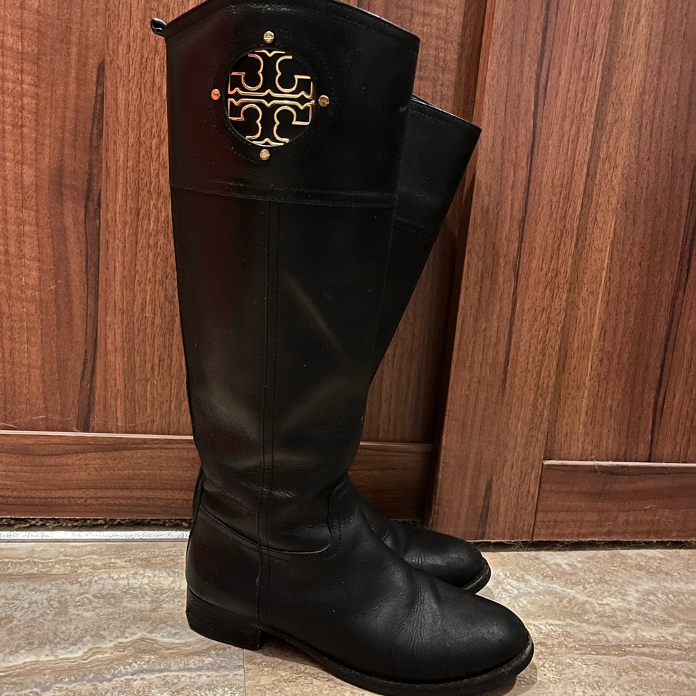 Tory Burch black riding boots size 6